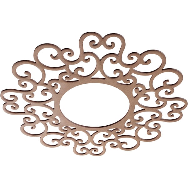 Reims Wood Fretwork Pierced Ceiling Medallion, Wood (Paint Grade), 26OD X 9 7/8ID X 3/8T